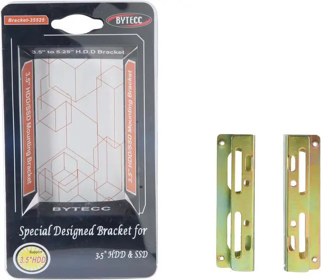 Alt view image 3 of 3 - BYTECC Bracket-35525 3.5" Mounting Bracket Universal Adaptor For 5.25" Drive Bay or Enclosure