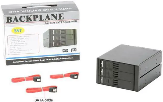 Alt view image 11 of 11 - SNT SNT-SAC2131TL 3x3.5" Hard drive in 2x5.25" Bay SAS/SATA Trayless Backplane Hot Swap RAID Cage