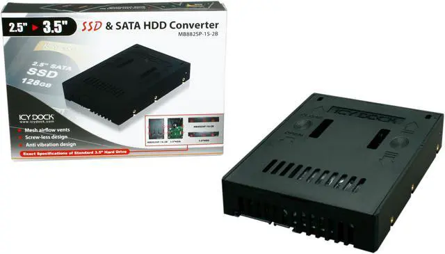 Alt view image 6 of 12 - Icy Dock MB882SP-1S-2B | 2.5" to 3.5" SAS / SATA HDD & SSD Converter / Mount / Kit / Adapter | EZConvert