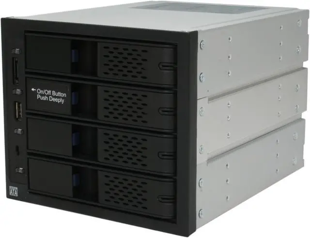 Main image of ICY DOCK MB974SP-B Tray-less 4 in 3 SATA I/II/III Hot-Swap Backplane RAID Cage Module w/ eSATA&USB2.0