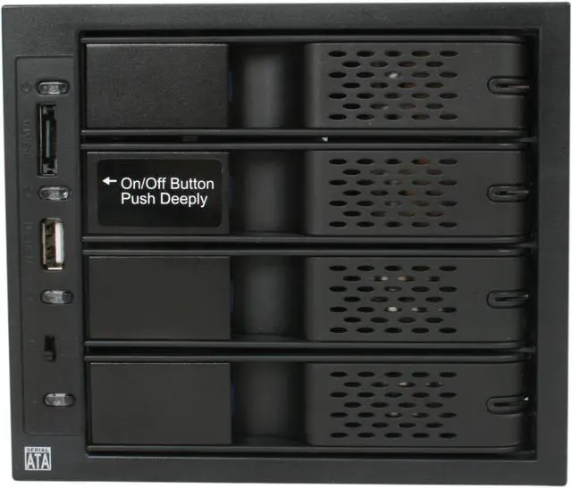 Alt view image 2 of 6 - ICY DOCK MB974SP-B Tray-less 4 in 3 SATA I/II/III Hot-Swap Backplane RAID Cage Module w/ eSATA&USB2.0