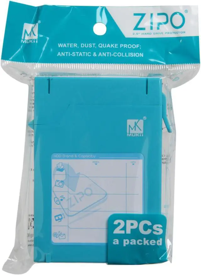 Alt view image 6 of 6 - Mukii ZIO-P210-BL 2.5" HDD Protector Case (2pcs Pack) -Blue