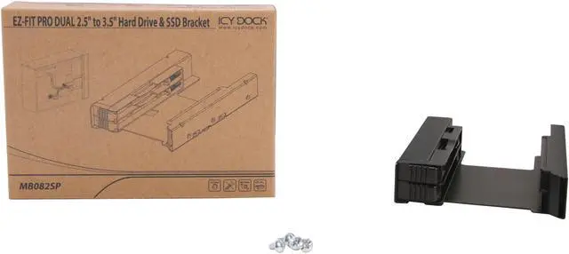 Alt view image 5 of 5 - ICY DOCK 2 x 2.5 Inch to 3.5 Inch Drive Bay SATA SSD/HDD Mounting Kit / Bracket / Adapter - EZ-FIT MB082SP PRO