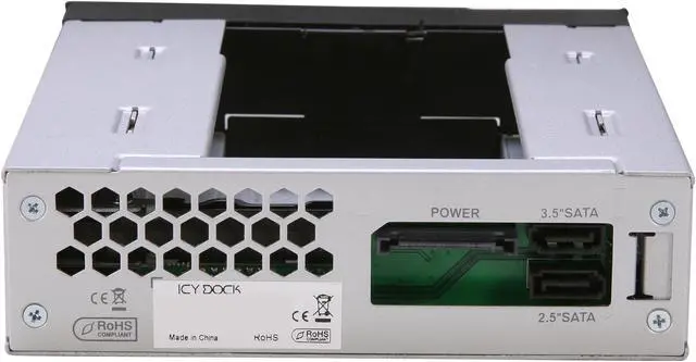Alt view image 3 of 6 - Icy Dock MB971SP-B | 5.25 Inch Hot Swap Drive Caddy / Docking for 2.5 Inch & 3.5 Inch SATA Hard Drive/SSD | DuoSwap