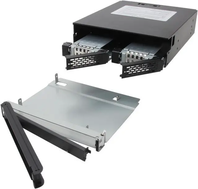 Alt view image 6 of 6 - ICY DOCK 2 Bay 2.5 HDD SSD Hot Swap Backplane Cage Mobile Rack with Slim ODD Tray for 5.25 Drive Bay - ToughArmor MB994IPO-3SB