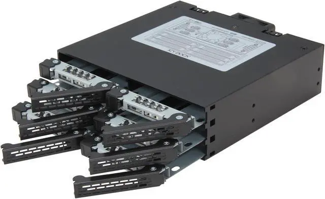 Alt view image 6 of 6 - ICY DOCK Full Metal 6 x 2.5" SATA HDD & SSD HotSwap Backplane Cage Mobile Rack for 5.25" Drive Bay - ToughArmor MB996SP-6SB