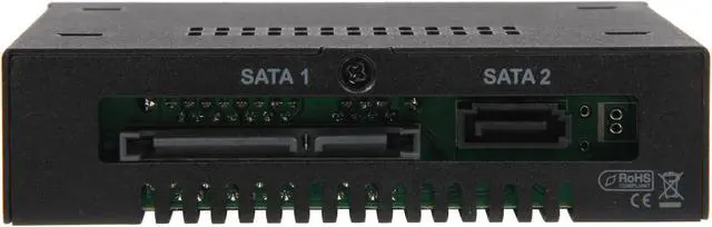 Alt view image 4 of 6 - ICY DOCK Full Metal 2 Bay 2.5 SATA/SAS HDD & SSD Hot Swap Mobile Rack Enclosure for 3.5 Drive Bay - ToughArmor MB992SK-B