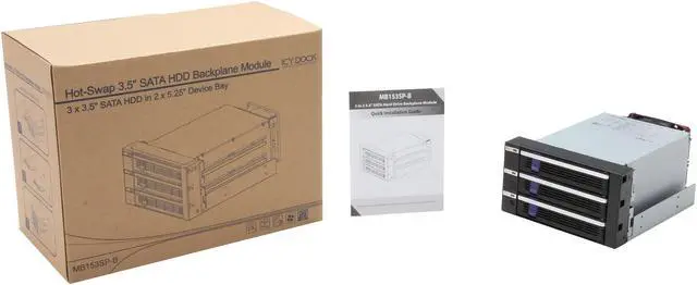 Alt view image 7 of 6 - ICY DOCK MB153SP-B | 3 x 2.5"/3.5" SATA/SAS Hard Drive Backplane Cage in 2X External 5.25" Bay | FatCage