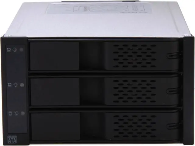 Alt view image 2 of 6 - ICY DOCK Tray-less 3 x 3.5" HDD in 2 x 5.25" Bay SAS / SATA Hot Swap Rack / Cage / Module - FlexCage MB973SP-1B