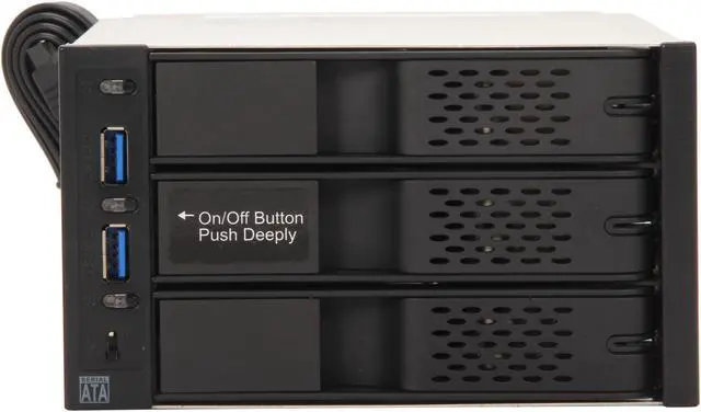 Alt view image 2 of 5 - ICY DOCK FlexCage MB973SP-2B Tray-less 3 x 3.5" HDD in 2 x 5.25" Bay SATA Cage - Front USB 3.0 Hub