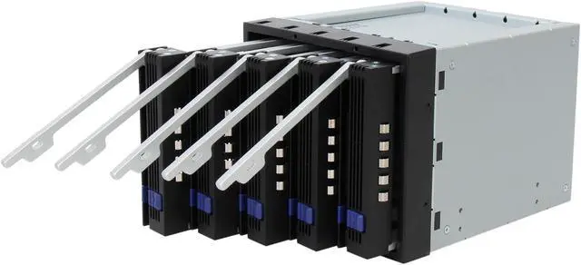 Alt view image 6 of 7 - Icy Dock MB155SP-B | 5x3.5" in 3x5.25" Hot Swap SATA HDD Cage | FatCage