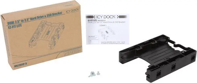 Alt view image 6 of 6 - Icy Dock MB290SP-B | Tool-less Dual 2.5" to 3.5" HDD Drive Bay SSD Mount / Kit / Bracket / Adapter | EZ-Fit Lite