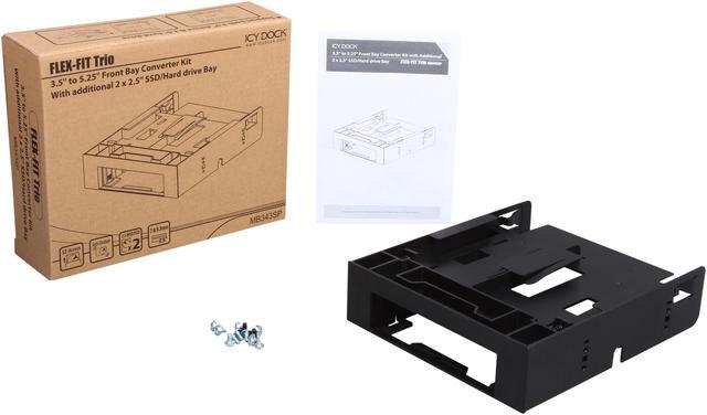Alt view image 8 of 20 - ICY DOCK Dual 2.5 SSD 1 x 3.5 HDD Device Bay to 5.25 Drive Bay Converter / Mount / Kit / Adapter - FLEX-FIT Trio MB343SP