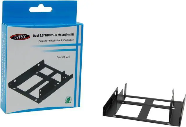 Alt view image 5 of 5 - BYTECC BRACKET-225 Dual 2.5" HDD/SSD Metal Mounting Kit Fit into a 3.5"Bay Slot