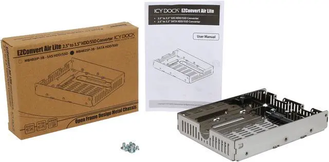 Alt view image 6 of 6 - ICY DOCK 2.5 Inch SSD & SATA Hard Drive to Desktop 3.5 Inch SATA Bay Adapter Converter Bracket Mounting Kit - EZConvert MB482SP-3B