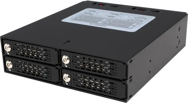 Main image of ICY DOCK Full Metal 4 x 2.5 SATA/SAS HDD & SDD Hot Swap Backplane Cage for 5.25 Drive Bay - ToughArmor MB994SK-1B