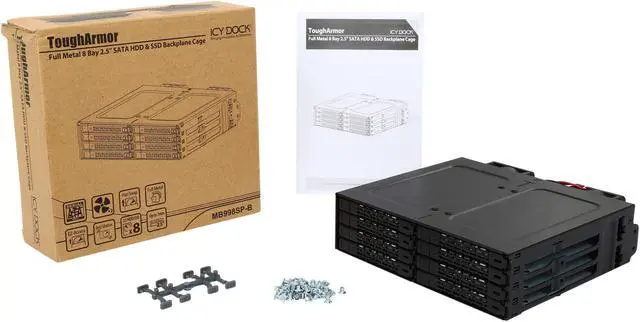 Alt view image 8 of 7 - ICY DOCK Full Metal 8 Bay 2.5" SATA HDD & SSD HotSwap Backplane Cage for 5.25 Drive Bay - ToughArmor MB998SP-B