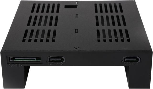 Alt view image 5 of 8 - ICY DOCK 2 x 2.5" SATA/SAS HDD/SSD to 5.25" Hot Swap Mobile Rack Cage w/ 3.5" Drive/Device Bay- ExpressCage MB322SP-B