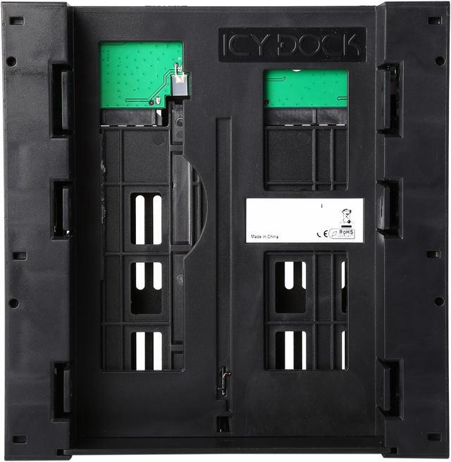 Alt view image 7 of 8 - ICY DOCK 2 x 2.5" SATA/SAS HDD/SSD to 5.25" Hot Swap Mobile Rack Cage w/ 3.5" Drive/Device Bay- ExpressCage MB322SP-B