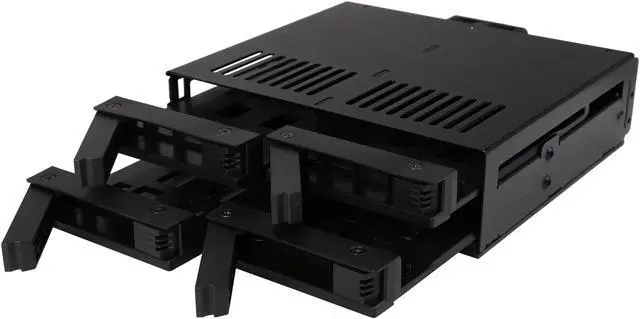 Alt view image 7 of 7 - ICY DOCK 4 x 2.5 SSD to 5.25 Drive Bay Hot Swap Backplane Cage Mobile Rack Comparable to Tray-less Design - ExpressCage MB324SP-B