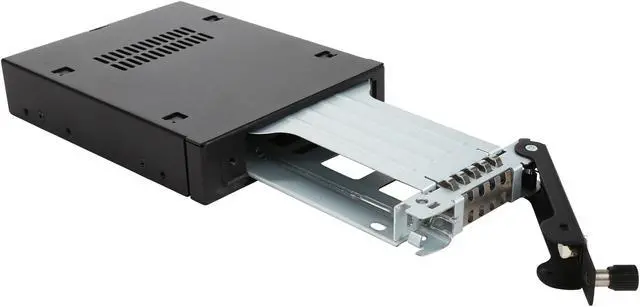 Alt view image 6 of 7 - ICY DOCK Industrial Full Metal 2.5 SATA/SAS HDD & SSD Hot Swap Mobile Rack Cage for 3.5 Drive Bay with Key Lock & Thumb Screw - ToughArmor EX MB491SKL-B