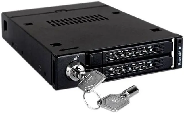 Alt view image 5 of 10 - ICY DOCK Dual Bay RAID 2.5 SATA HDD SSD Hot Swap Mobile Rack Backplane Cage for 3.5 Drive Bay - ToughArmor MB992SKR-B