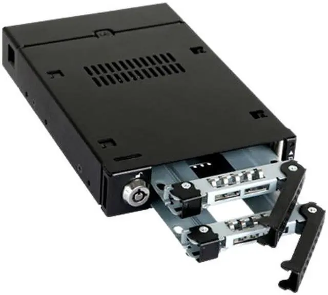 Alt view image 6 of 10 - ICY DOCK Dual Bay RAID 2.5 SATA HDD SSD Hot Swap Mobile Rack Backplane Cage for 3.5 Drive Bay - ToughArmor MB992SKR-B