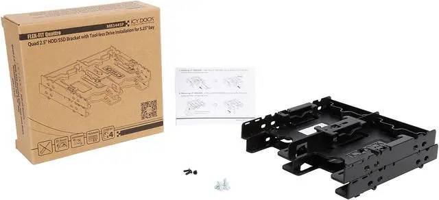 Alt view image 8 of 7 - ICY DOCK 4 x 2.5" HDD / SSD Bracket Mount Kit Adapter for 5.25” Drive Bay - FLEX-FIT Quattro MB344SP