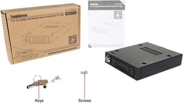 Alt view image 8 of 7 - ICY DOCK MB601VK-B 2.5" U.2 NVMe SSD Mobile Rack For External 3.5" Drive Bay