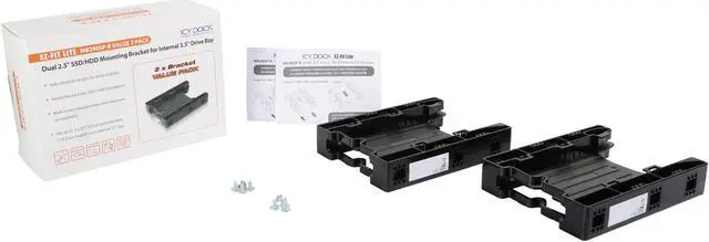 Alt view image 7 of 6 - ICY DOCK MB290SP-B DUAL EZ-Fit Lite 2 x 2.5" to 3.5" Drive Bay SATA/IDE SSD/HDD Mounting Kit / Bracket / Adapter