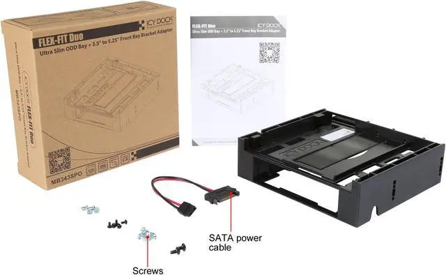 Alt view image 7 of 6 - ICY DOCK MB343SPO FLEX-FIT Duo MB343SPO 5.25" Ext. Bay to 3.5" HDD / Device Bay + Ultra Slim ODD Bay Mounting Kit Bracket