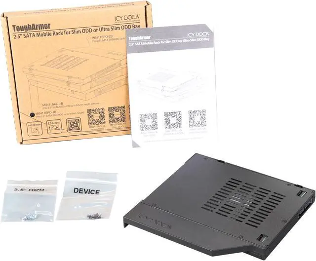 Alt view image 8 of 7 - ICY DOCK ToughArmor MB411SPO-1B (Fits 12.7mm height ODD Slot) 2.5" SSD / HDD Hot-Swap SATA Mobile Rack for 12.7mm Slim CD/DVD-ROM Optical Bay