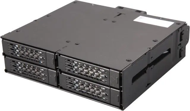 Alt view image 4 of 7 - ToughArmor MB607SP-B Rugged Full Metal 4 Bay 2.5" SATA HDD & SSD Backplane Cage for External 5.25" Bay