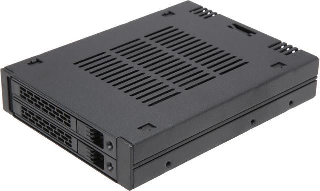 ICY DOCK ExpressCage MB742SP-B 2 x 2.5 SAS/SATA HDD/SSD Mobile Rack for  External 3.5 Bay - Comparable to Tray-less Design 