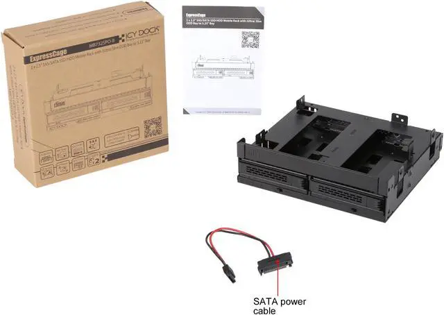 Alt view image 8 of 7 - ICY DOCK ExpressCage MB732SPO-B Ultra Slim/Slim ODD Bracket & Dual 2.5" SAS/SATA HDD/SSD Hot Swap Cage for External 5.25" ODD Bay
