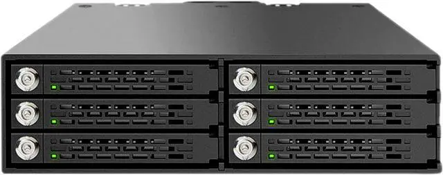 Alt view image 2 of 6 - ICY DOCK ToughArmor MB996SK-6SB Rugged Full Metal 6 Bay 2.5 SATA HDD & SSD Backplane Cage with Locking Trays for External 5.25 Bay
