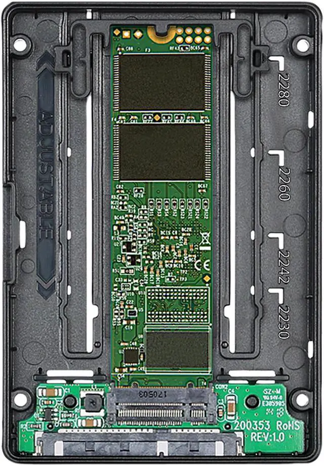 Alt view image 11 of 18 - ICY DOCK MB703M2P-B ZConvert MB703M2P-B M.2 SATA SSD to 2.5" SATA SSD Converter Adapter