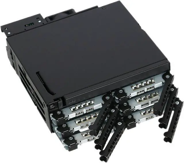 Alt view image 5 of 7 - ICY DOCK MB606SPO-B ToughArmor MB606SPO-B 6 x 2.5" SAS/SATA SSD/HDD & Ultra Slim ODD Backplane Cage for External 5.25" Bay