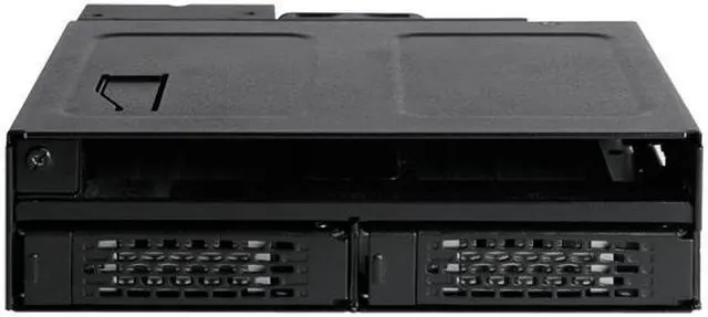 Alt view image 2 of 10 - ICY DOCK ToughArmor MB602SPO-B 2 x 2.5" SAS/SATA SSD/HDD & (Ultra) Slim ODD Backplane Cage for External 5.25" Bay