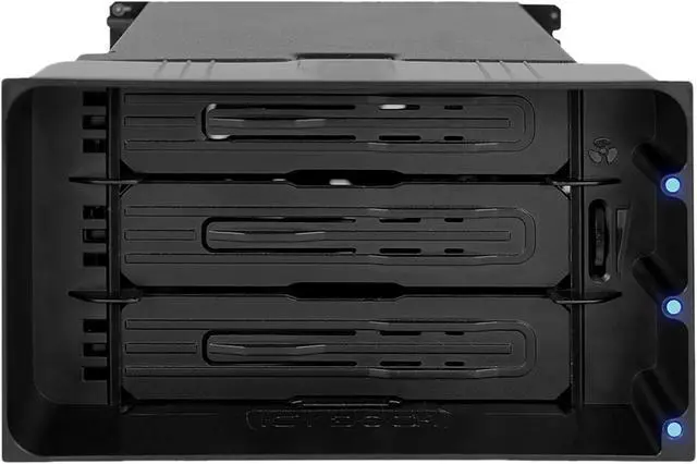 Alt view image 2 of 8 - ICY DOCK flexiDOCK MB830SP-B Tray-less 3 Bay Removable 3.5-inch SATA/SAS Hard Drive Docking Enclosure in 2 x 5.25-inch Optical Bay (w/ Cables)