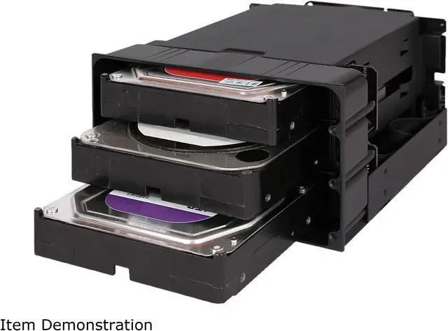 Alt view image 8 of 8 - ICY DOCK flexiDOCK MB830SP-B Tray-less 3 Bay Removable 3.5-inch SATA/SAS Hard Drive Docking Enclosure in 2 x 5.25-inch Optical Bay (w/ Cables)
