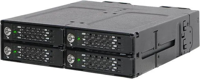 Alt view image 3 of 5 - ICY DOCK ToughArmor MB720M2K-B Full Metal 4 Bay M.2 NVMe SSD Mobile Rack for External 5.25" Drive Bay