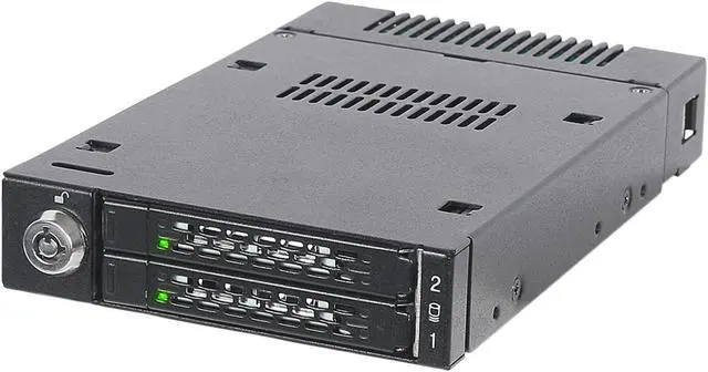 Alt view image 3 of 6 - ICY DOCK ToughArmor MB834M2K-B 2 x M.2 PCIe NVMe SSD Mobile Rack for External 3.5" Drive Bay