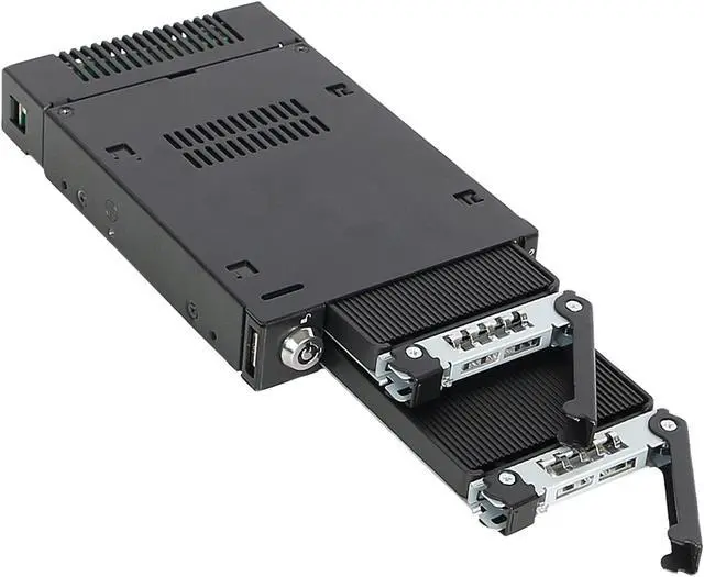 Alt view image 5 of 6 - ICY DOCK ToughArmor MB834M2K-B 2 x M.2 PCIe NVMe SSD Mobile Rack for External 3.5" Drive Bay