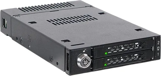 Main image of ICY DOCK ToughArmor MB834M2K-B 2 x M.2 PCIe NVMe SSD Mobile Rack for External 3.5" Drive Bay