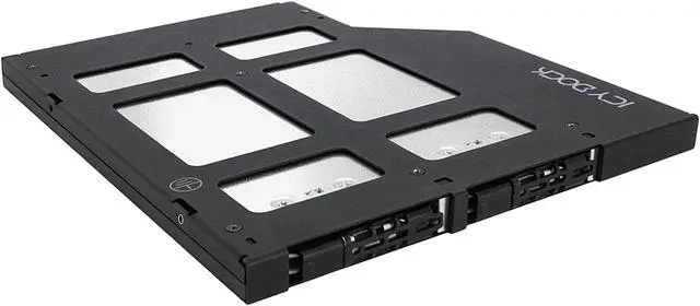 Alt view image 3 of 12 - Icy Dock MB852M2PO-B | 2 x M.2 NVMe SSD Mobile Rack Enclosure for Ultra Slim ODD Bay (9.5mm) | ToughArmor