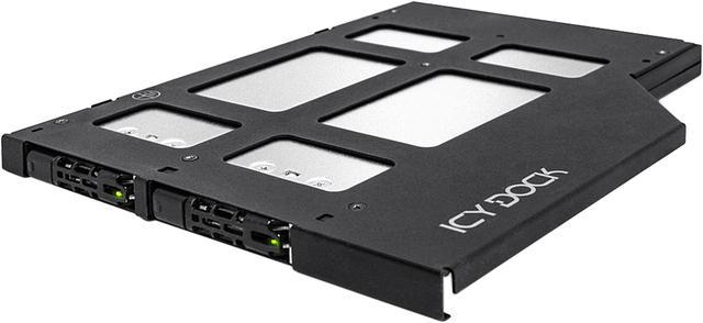 ICY DOCK ToughArmor MB852M2PO-B 2 x M.2 NVMe SSD Mobile Rack Enclosure for  Ultra Slim ODD Bay (9.5mm) 