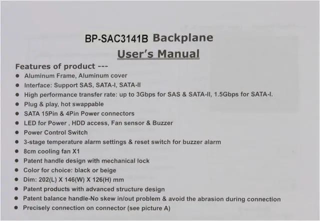 Alt view image 6 of 7 - Athena Power BP-SAC3141B HDD internal backplane