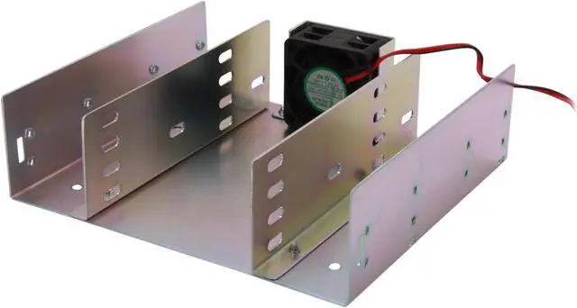 Main image of Athena Power BRK-524FN Drive Bay: 1 x 5.25" to 4 x 2.5" SSDs/HDs or 1 x 5.25" to 1 x 3.5" HD Bracket W/4cm Cooling Fan, Nickel Coating