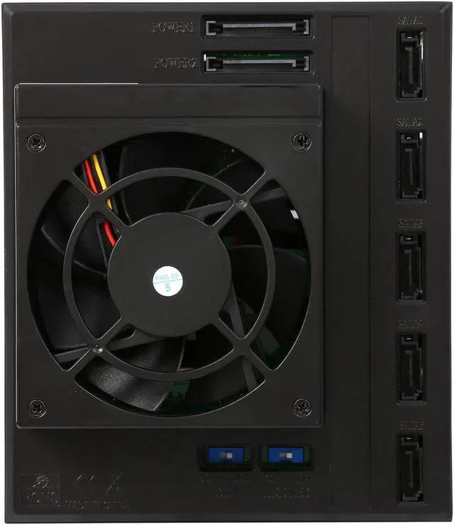 Alt view image 4 of 7 - Athena Power BP-TLA3051SAC 3.5" HDD Trayless Hot-Swap Backplane Module Converts 3 X 5.25" to 5 X 3.5" SAS/SATA 6Gb/s HDD (Vertical) - Aluminum Cage & Tray w/ Security Keylock, 80mm Fan & LED Indicator - OEM